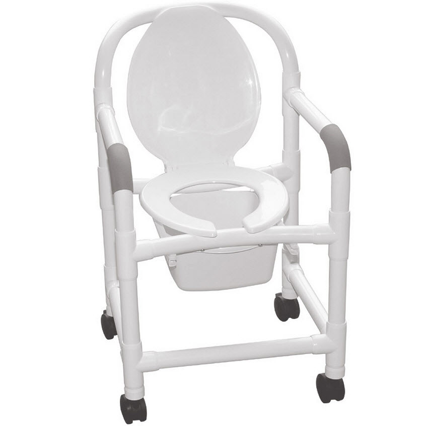 PVC Bedside Commode Chair with Elongated Seat